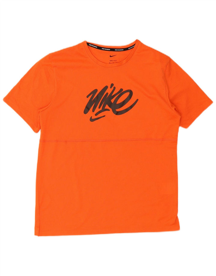 Tricou grafic Nike Dri Fit pentru bărbați Top poliester portocaliu mediu
