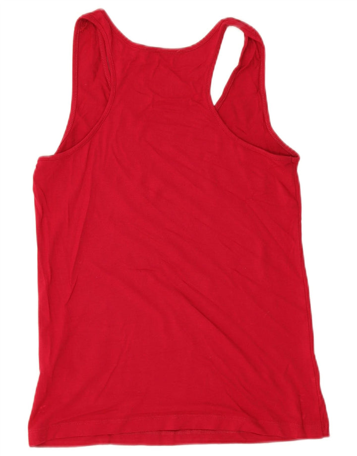 Liu Jo Femei Graphic Vest Top UK 10 Small Red Viscose