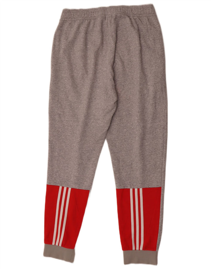 Pantaloni de trening pentru bărbați Adidas Pantaloni de jogging, gri mediu, bumbac color bloc