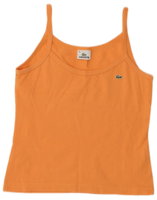 Lacoste Crop Cami Top pentru femei Mărimea 38 Bumbac portocaliu mediu