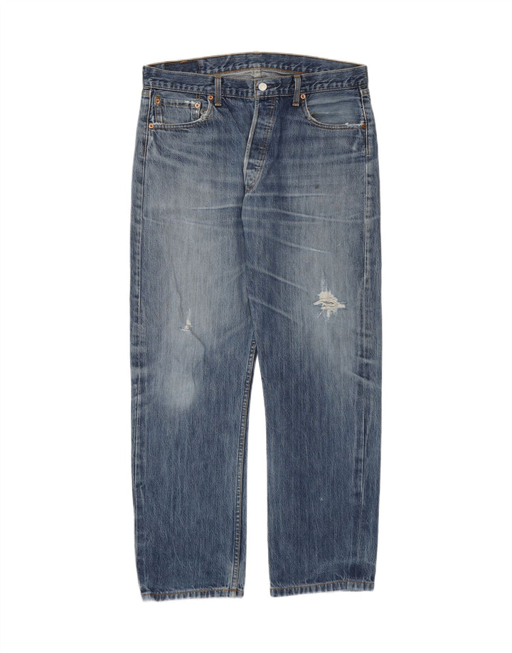 Blugi drepți distressed 501 Levi's pentru bărbați W36 L30 bumbac albastru