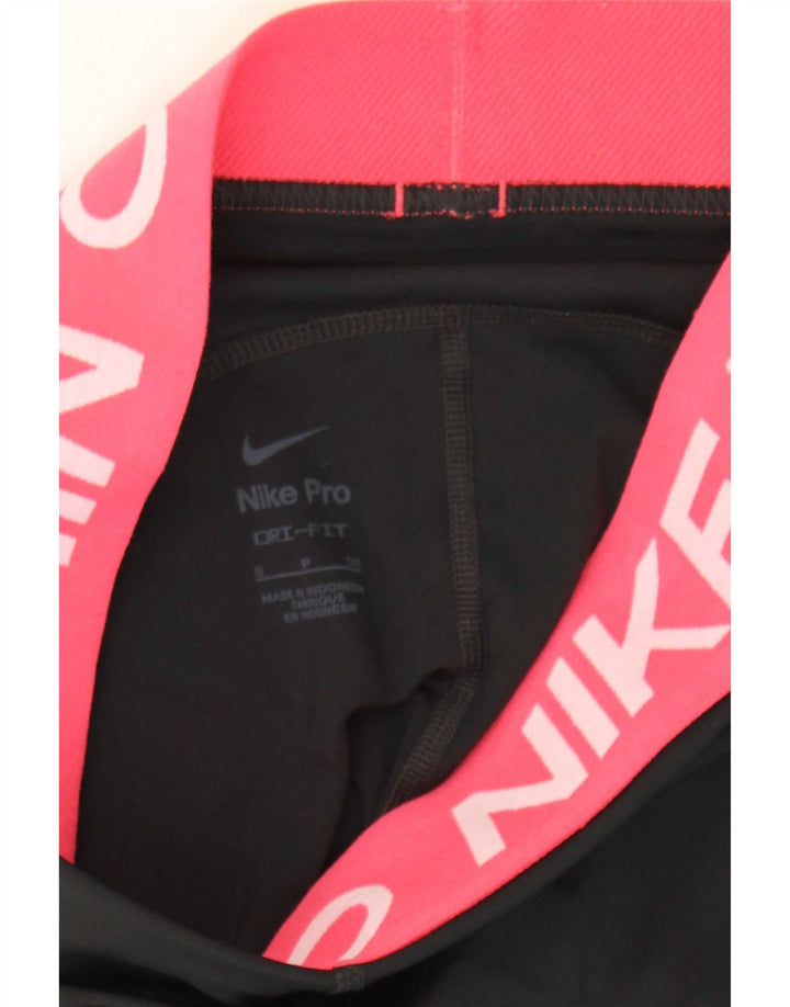 Leggings cu grafice Nike Dri Fit pentru femei UK 8 Mic, negru, poliester color bloc