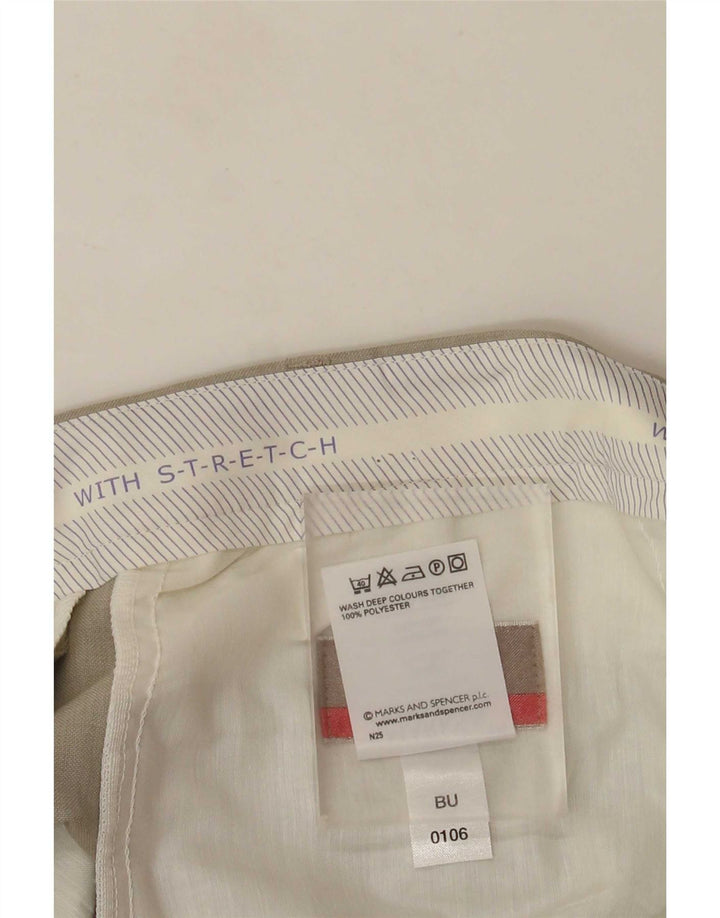 Marks & Spencer Pantaloni drepți pentru bărbați L38 L30 poliester bej