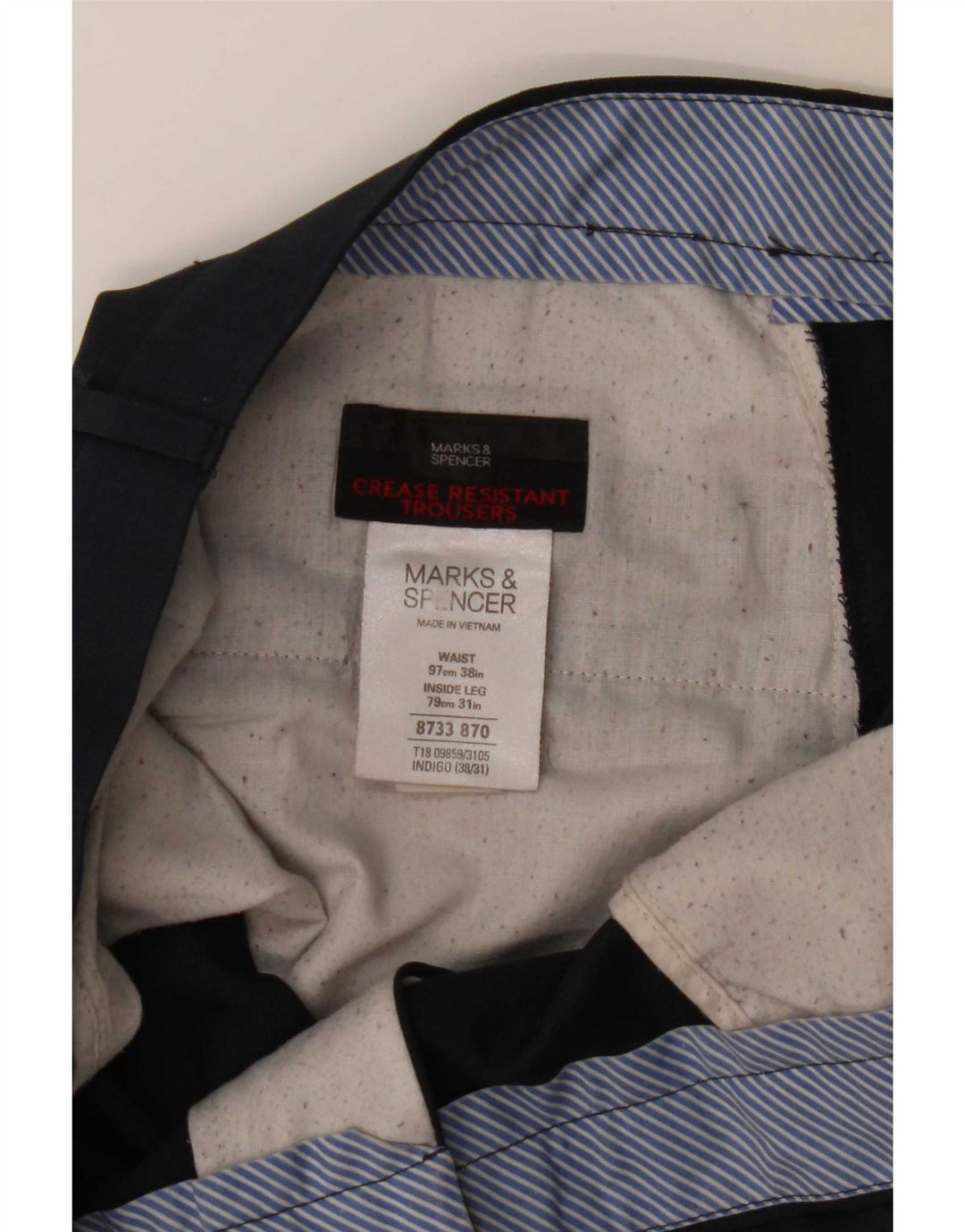 Marks & Spencer Pantaloni drepți pentru bărbați L38 L31 Poliester bleumarin