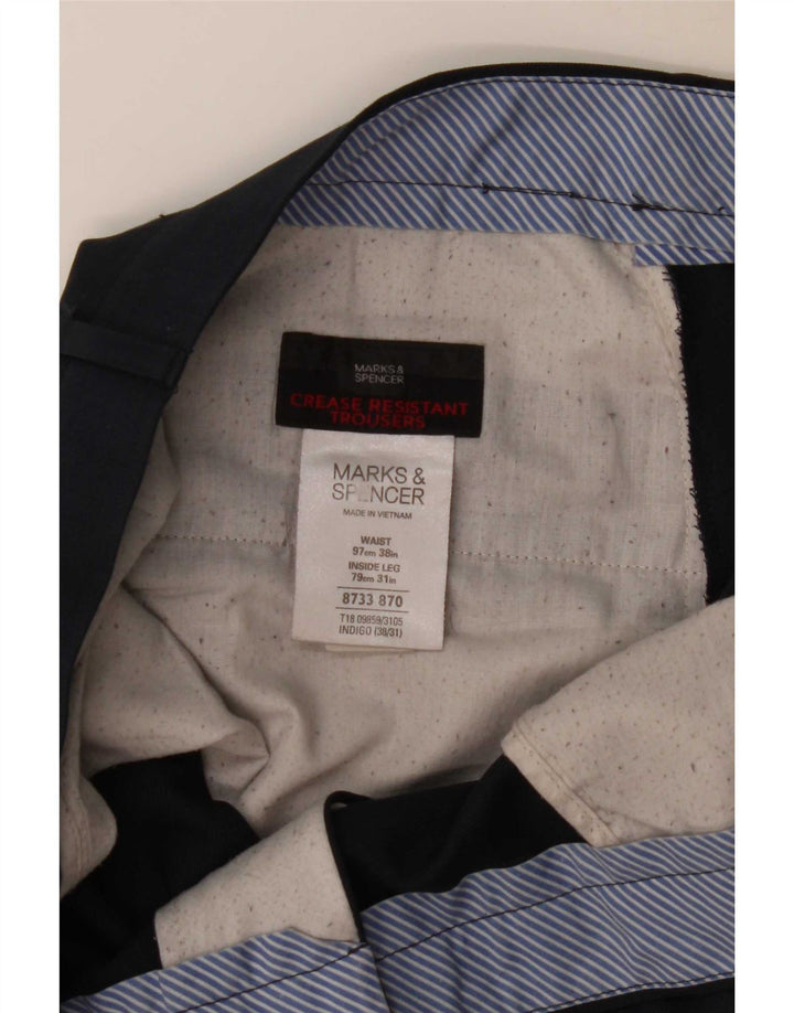 Marks & Spencer Pantaloni drepți pentru bărbați L38 L31 Poliester bleumarin