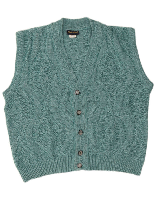 Pulover cardigan fără mâneci pentru bărbați Claude De Pierre IT 48/50 albastru mediu