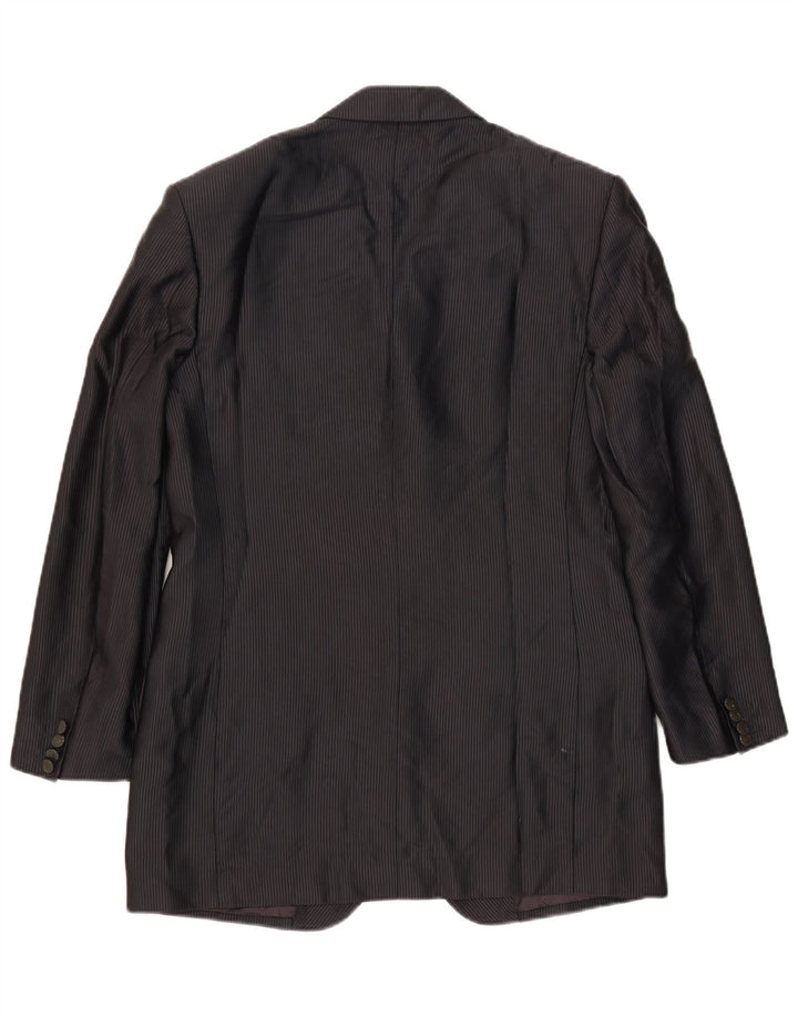 Carlo Pignatelli Jachetă blazer pentru bărbați cu 4 nasturi IT 50, mare, neagră, cu dungi