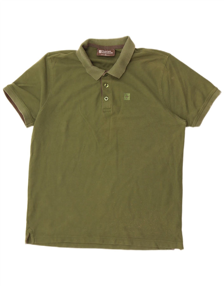 Tricou polo pentru bărbați Mountain Warehouse, bumbac verde mediu
