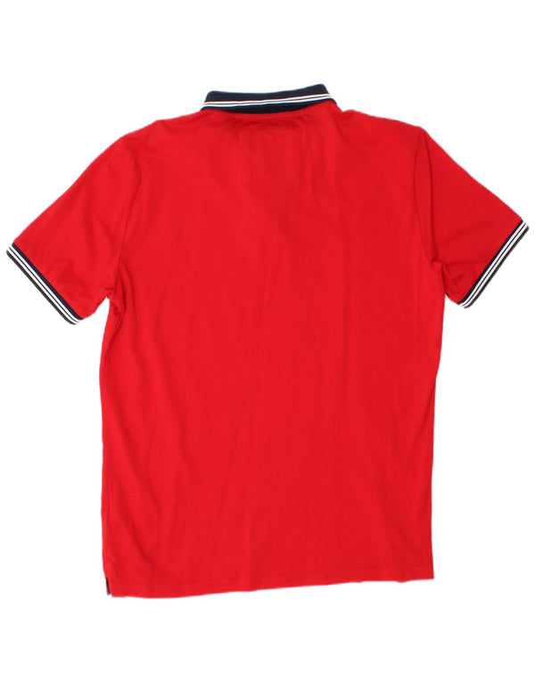 Superdry Mens Rugby Polo Shirt Large Red Cotton