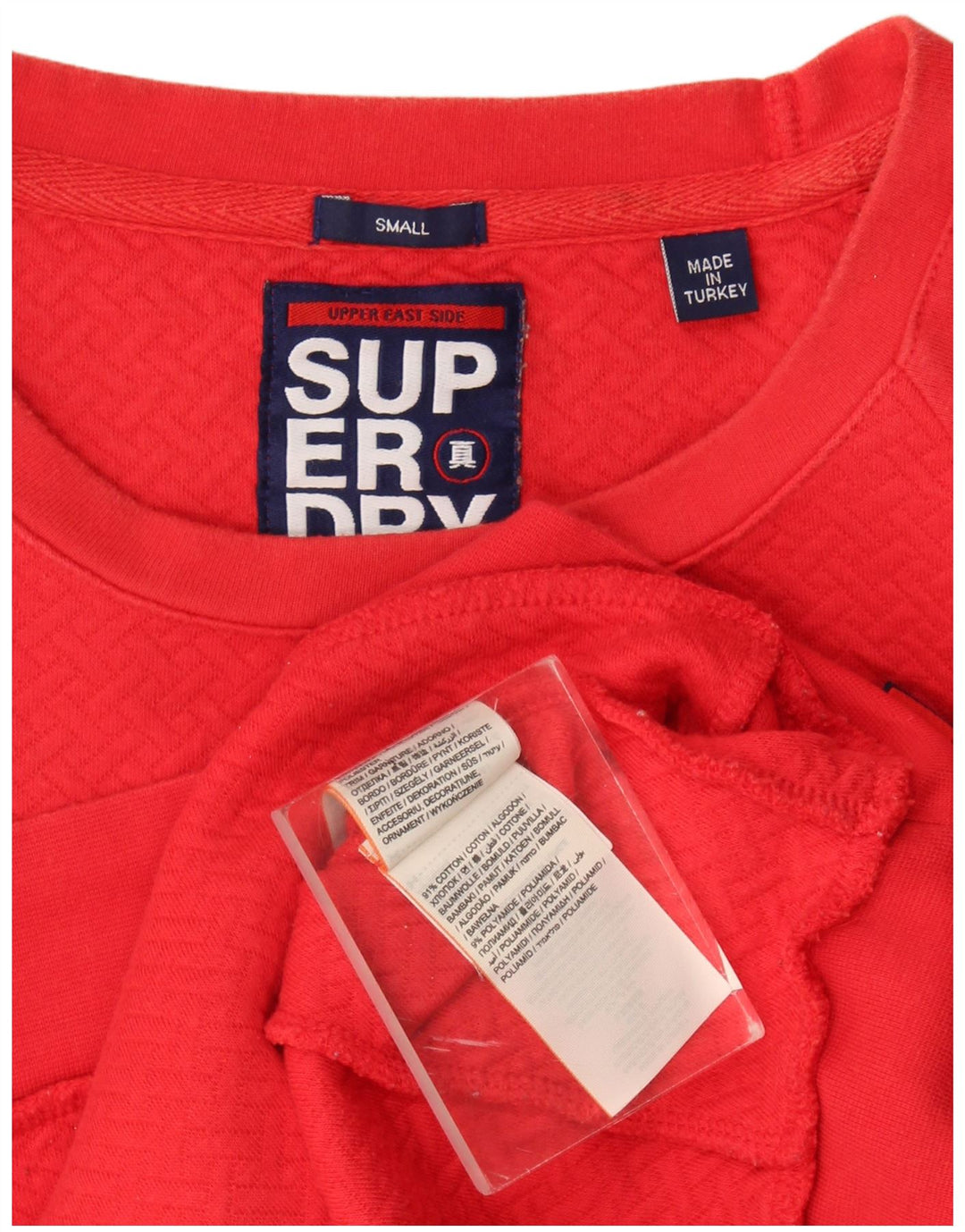 Pulover supradimensionat cu grafic Superdry pentru femei UK 10 Bumbac albastru mic