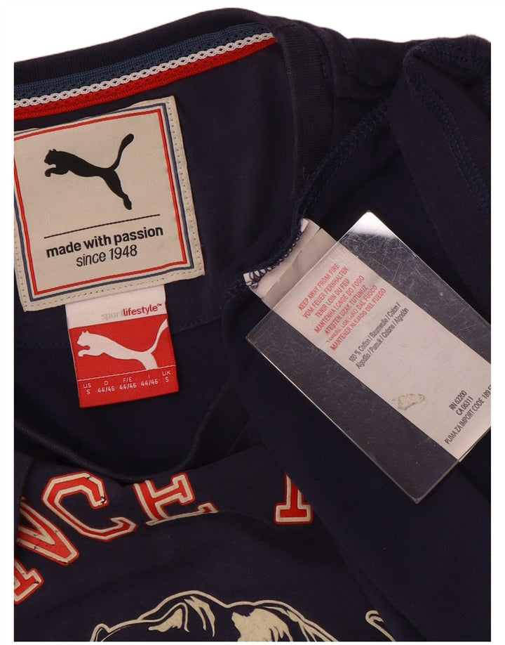 Tricou grafic Puma pentru bărbați Top mic din bumbac bleumarin