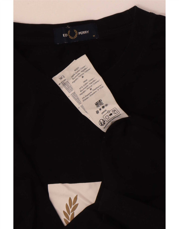 Tricou grafic Fred Perry pentru bărbați Top mediu din bumbac negru