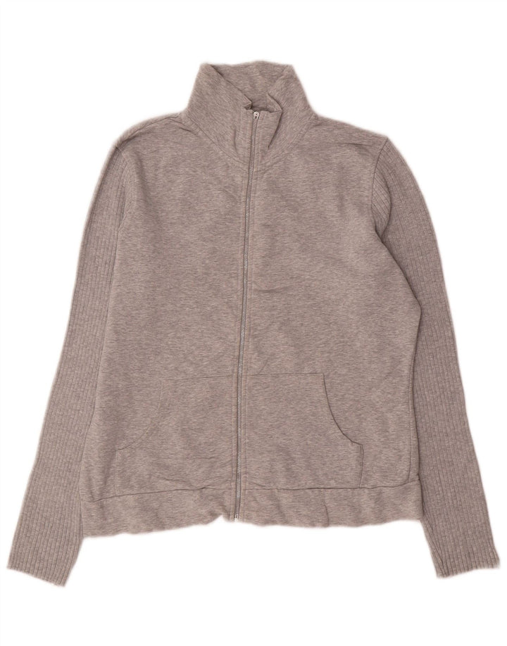 Jachetă de trening pentru femei Gap, din bumbac cu pete, gri mediu