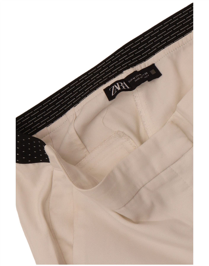 Pantaloni chino slim pentru femei Zara Mediu L28 L27 Alb Colorblock