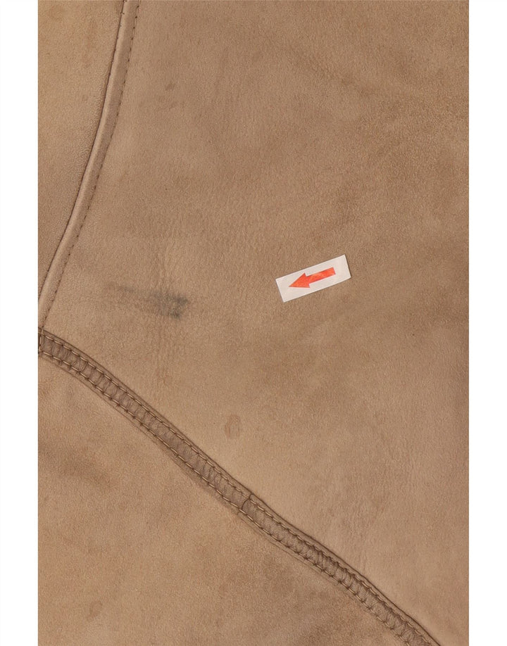 Jachetă vintage din shearling pentru femei IT 46 Large Beige Shearling