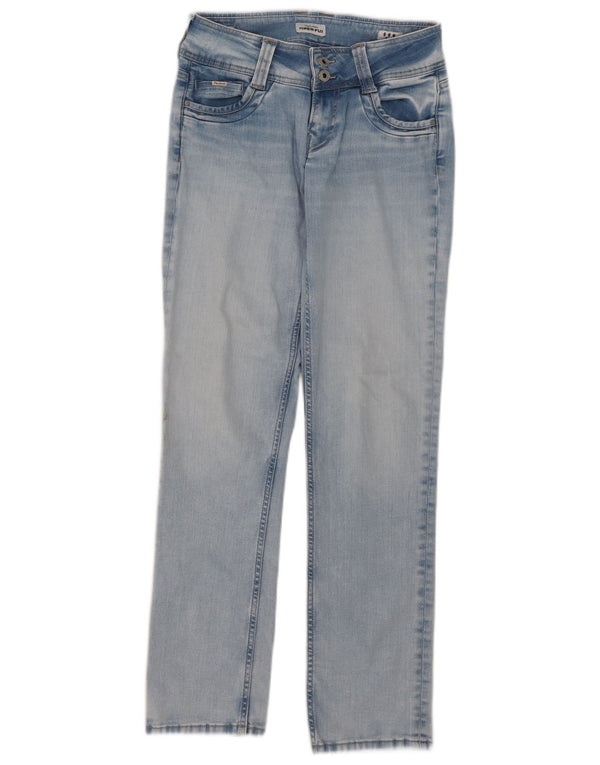 PEPE Jeans Womens Straight W29 L32 Blue Bumbac