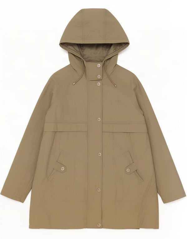 Pelernă de ploaie cu glugă pentru femei Marks & Spencer UK 14 Medium Khaki Bumbac