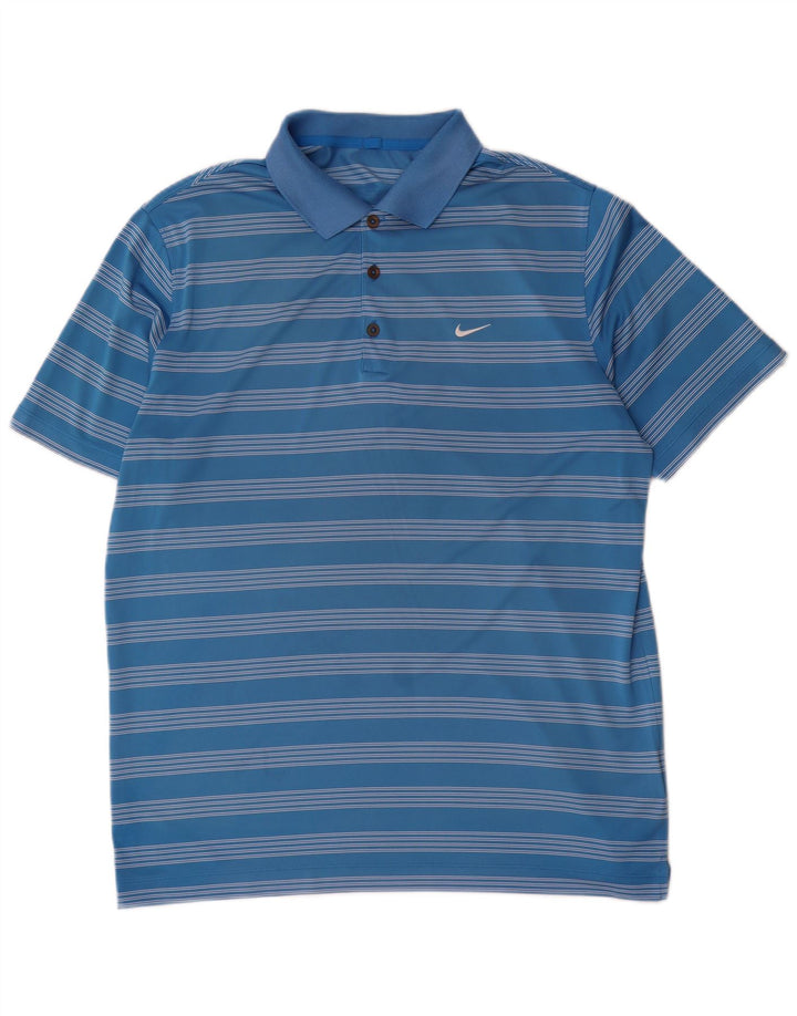 Tricou polo Nike pentru bărbați XL, poliester cu dungi albastre