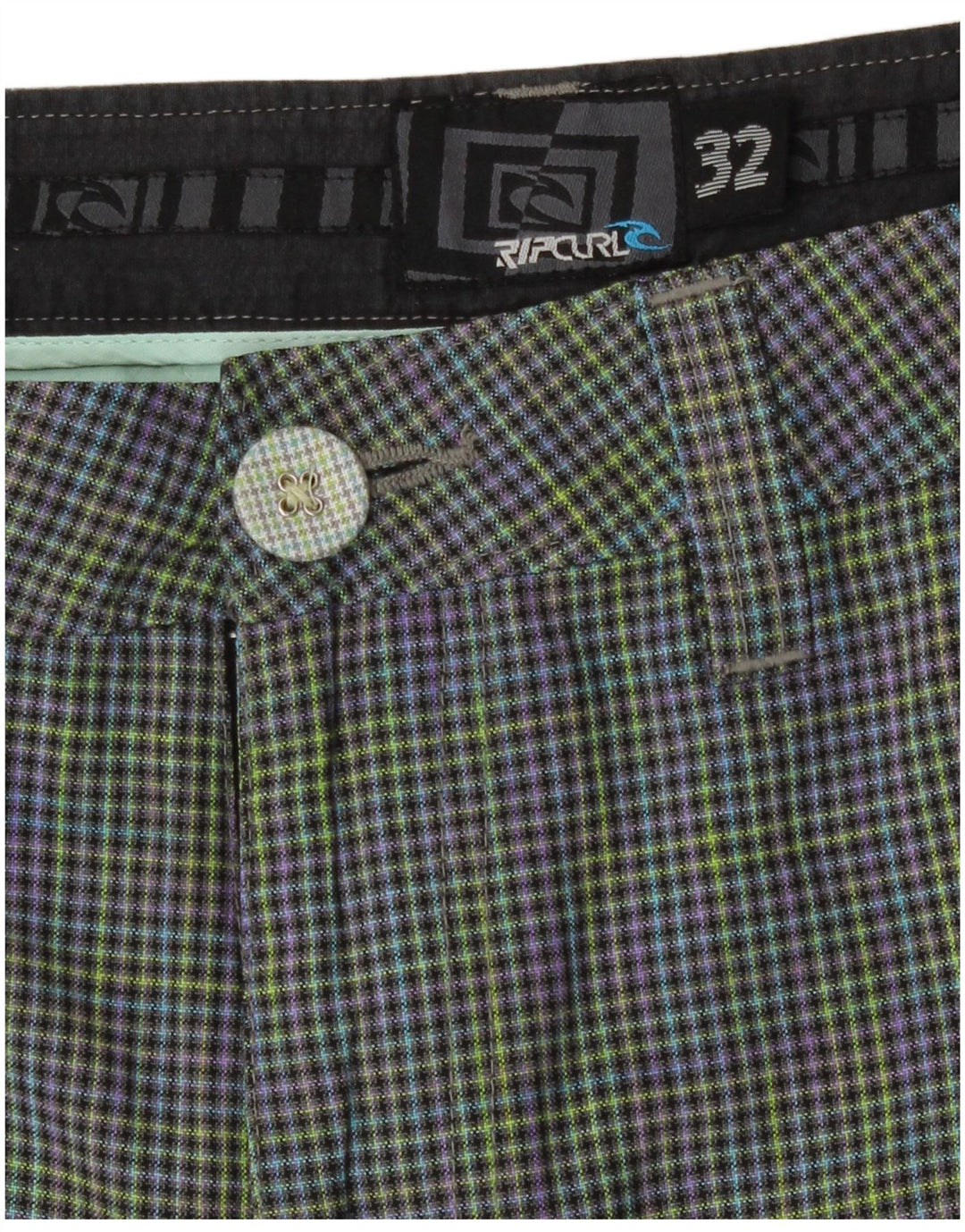 Pantaloni scurți chino pentru bărbați Rip Curl W32 Poliester cu carouri multicolore medii