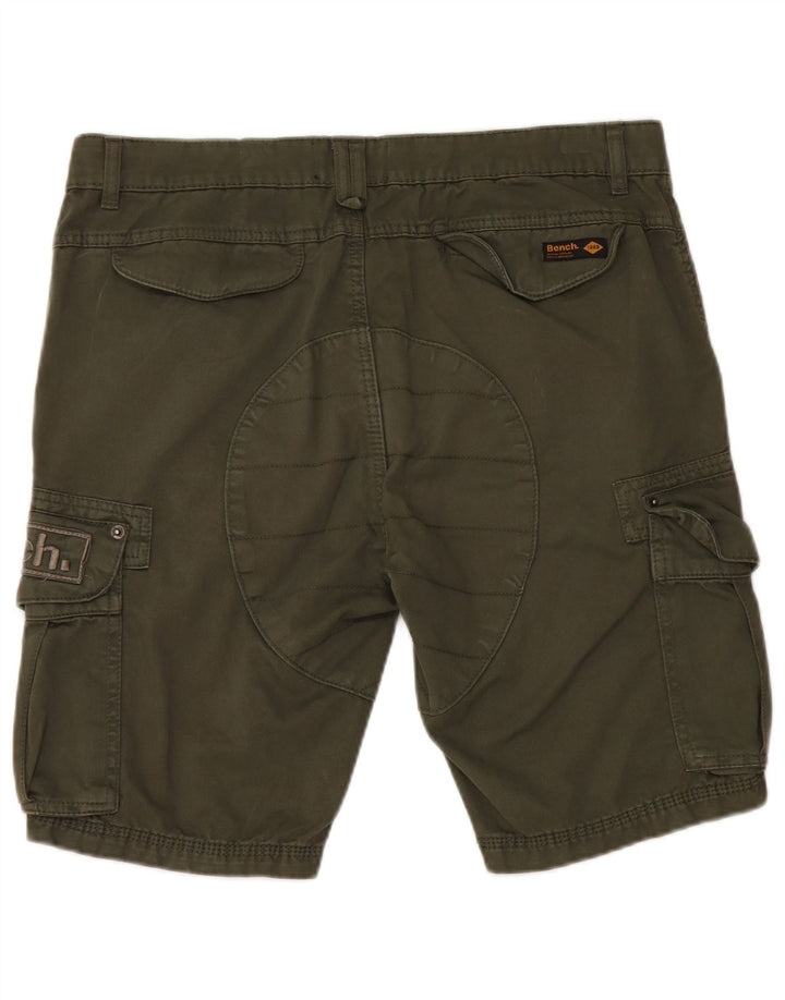 BENCH Mens Graphic Cargo Shorts Medium W32  Green Cotton