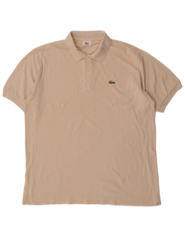 Tricou polo LACOSTE pentru bărbați mărimea 5 mare bumbac alb