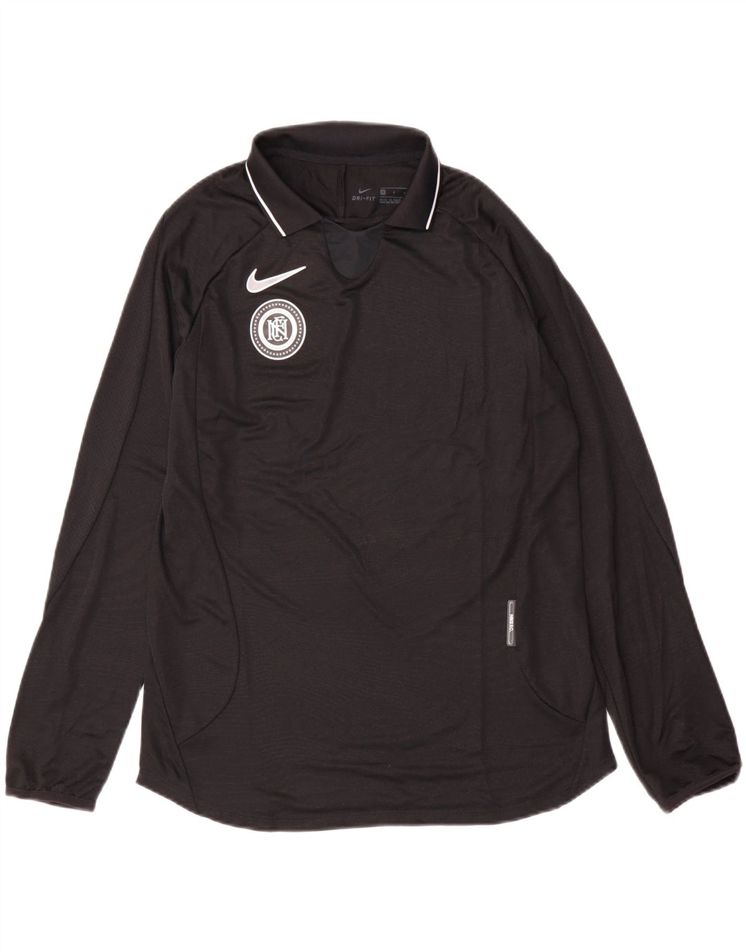 Nike Dri Fit Top cu mânecă lungă pentru bărbați, poliester negru mic