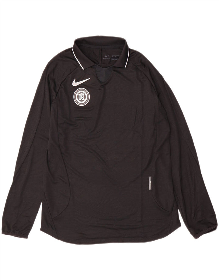Nike Dri Fit Top cu mânecă lungă pentru bărbați, poliester negru mic