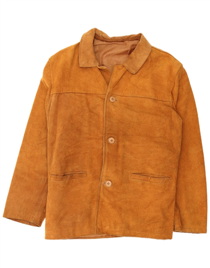 Jachetă vintage pentru bărbați din piele intoarsa IT 46 Small Beige