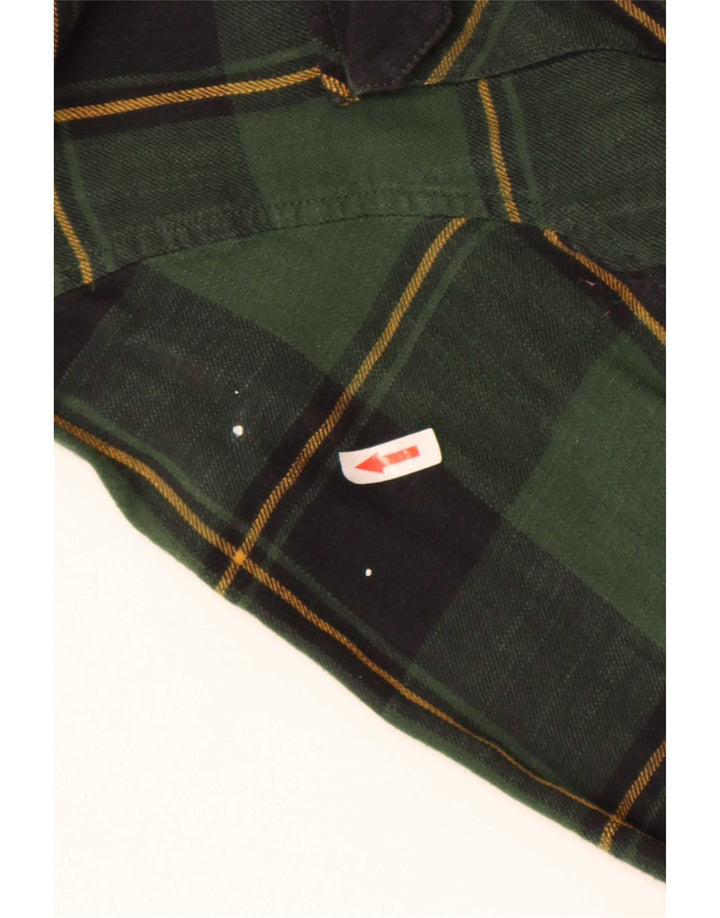 Cămașă de flanel cu glugă pentru bărbați Levi's, bumbac verde mediu cu carouri