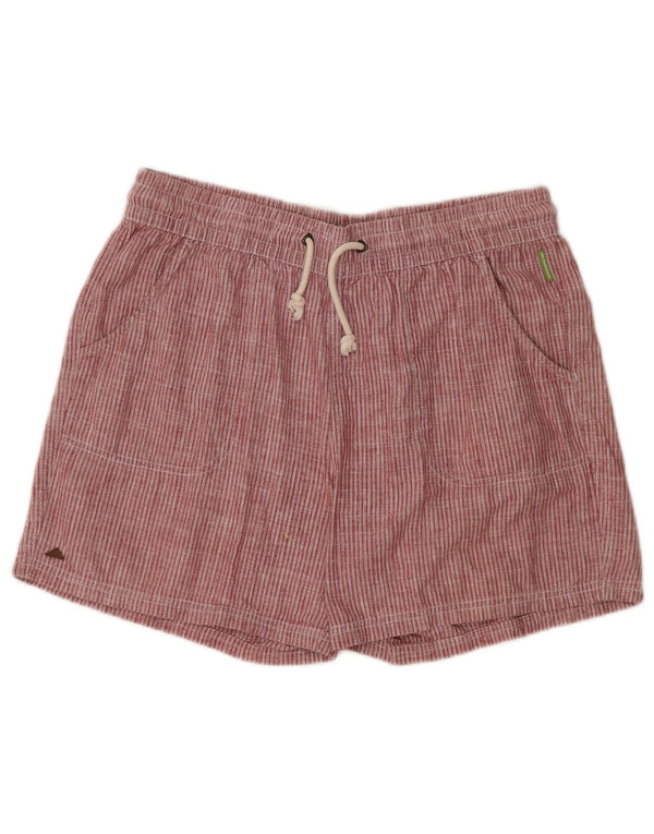 Pantaloni scurti casual pentru femei Little Kathmandu UK 12 Medium W32 Red Pinstripe Hemp