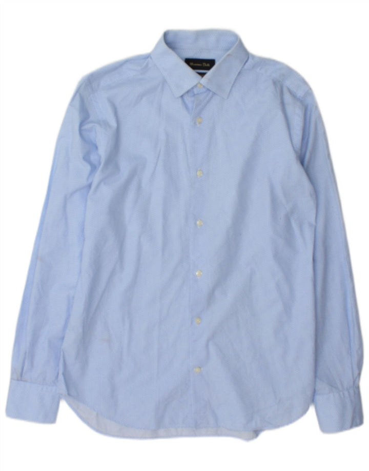 Camasa Massimo Dutti Barbati Marimea 38 15 Medium Blue Geometric Bumbac