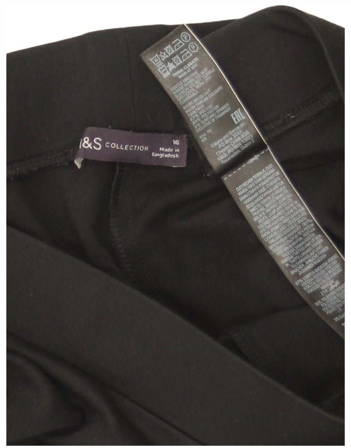Leggings crop pentru femei Marks & Spencer UK 16, mari, negru, viscoză