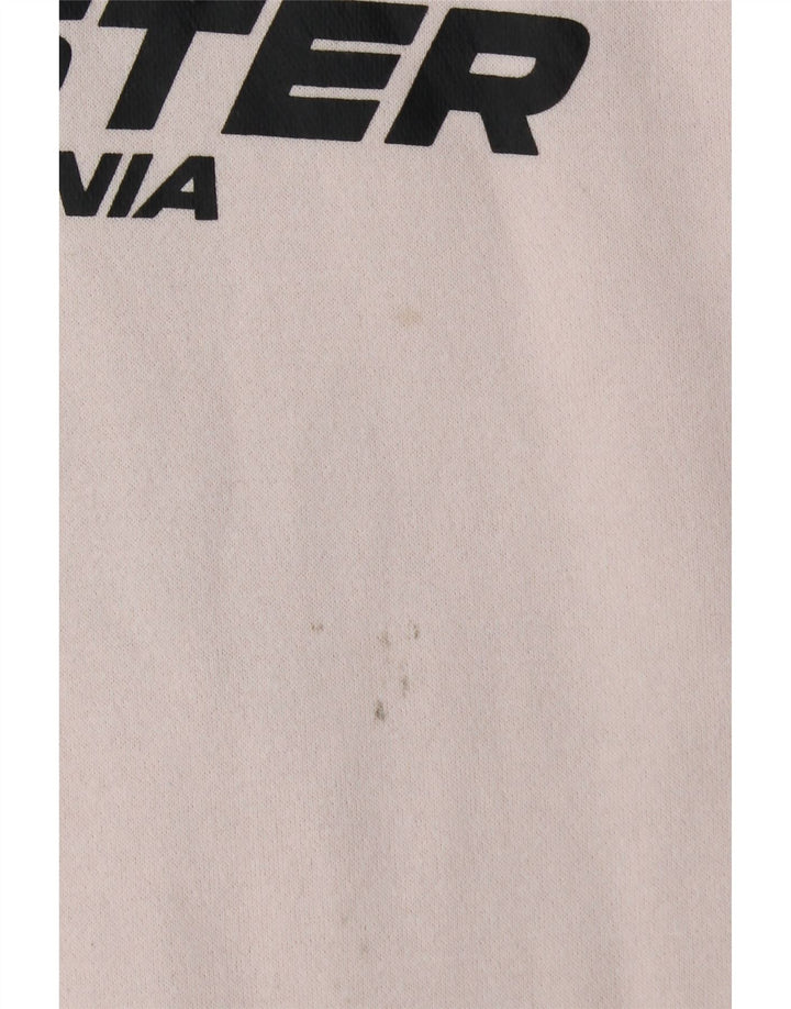 Pulover cu glugă cu grafic pentru bărbați HOLLISTER, mare, alb, din bumbac