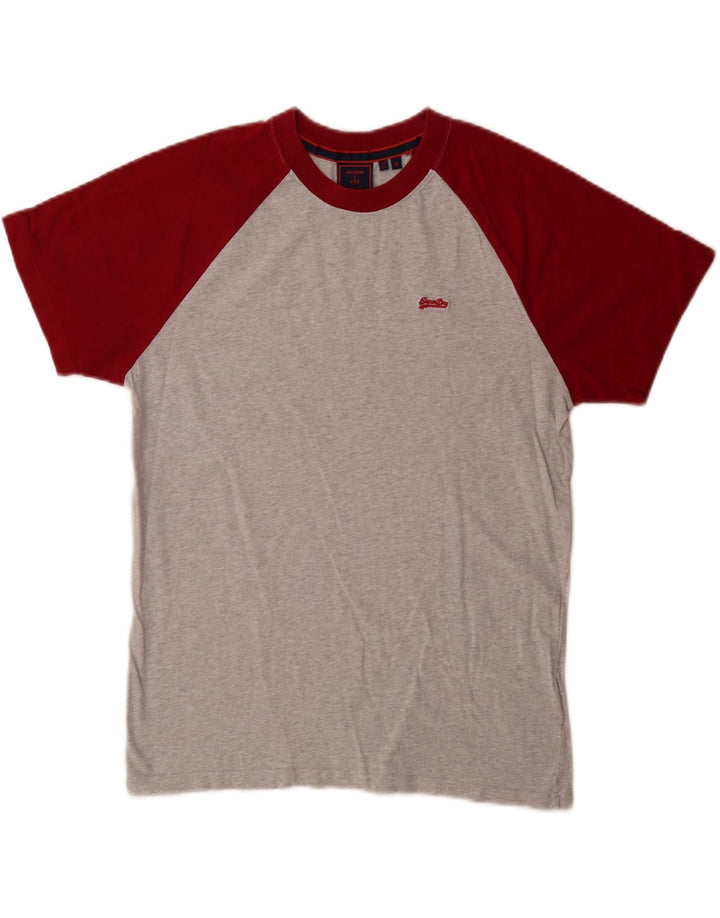 Tricou Superdry pentru bărbați Top, gri mediu, bumbac color bloc