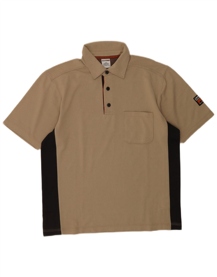 Tricou polo pentru bărbați Timberland Bej mediu Poliester color bloc