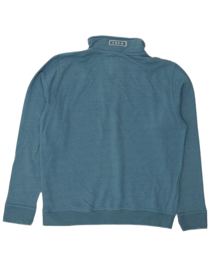 CREW CLOTHING Hanorac pentru bărbați cu fermoar și gât Pulover mare, albastru, bumbac