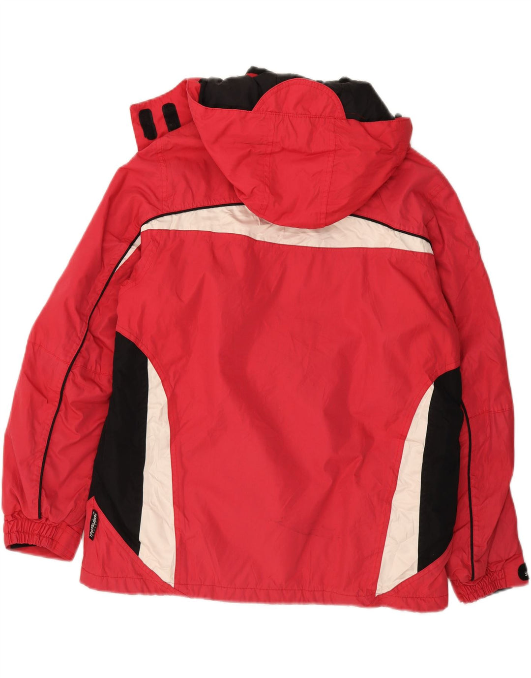ZERMATT Womens Oversized Hooded Ski Jacket EU 40/42 Medium Red Colourblock