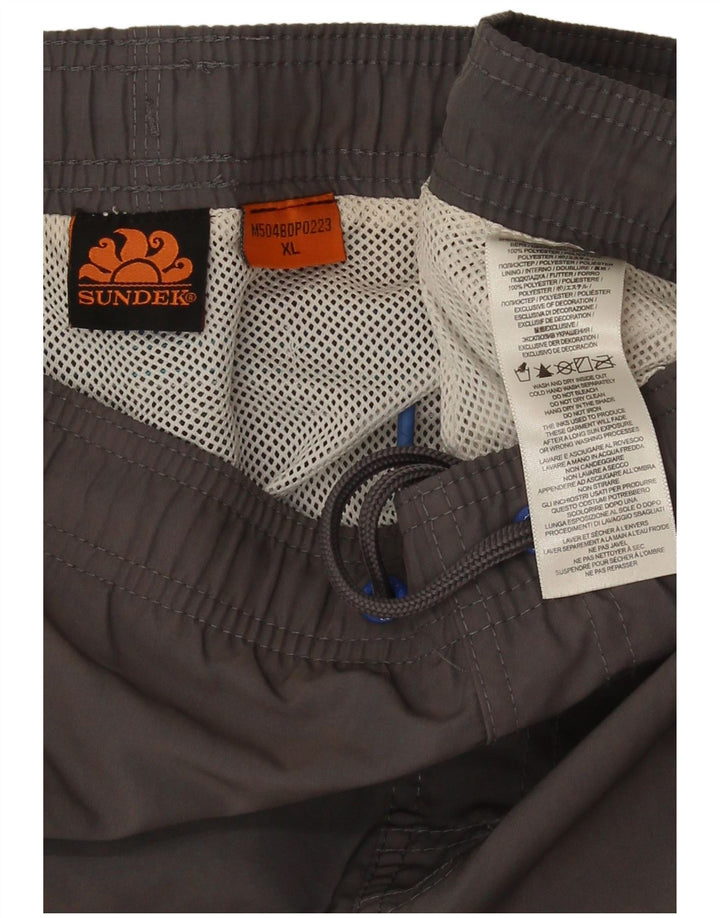 Sundek Pantaloni scurți de înot pentru bărbați XL, gri, poliester color bloc