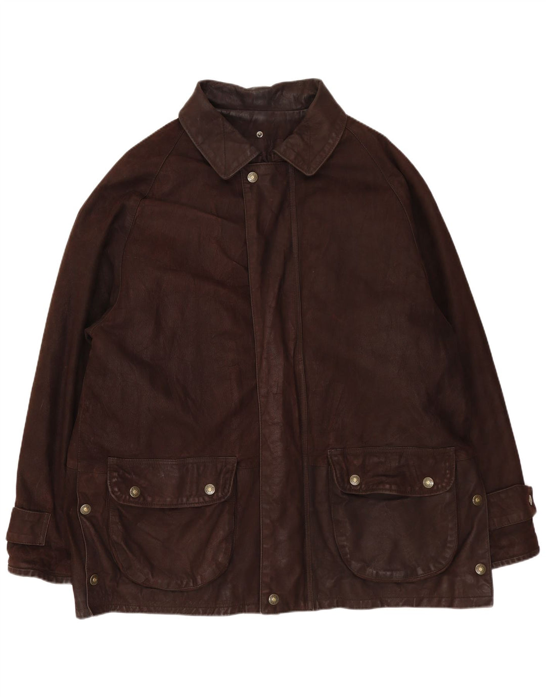Jachetă de piele pentru bărbați VINTAGE UK 42 XL din piele maro