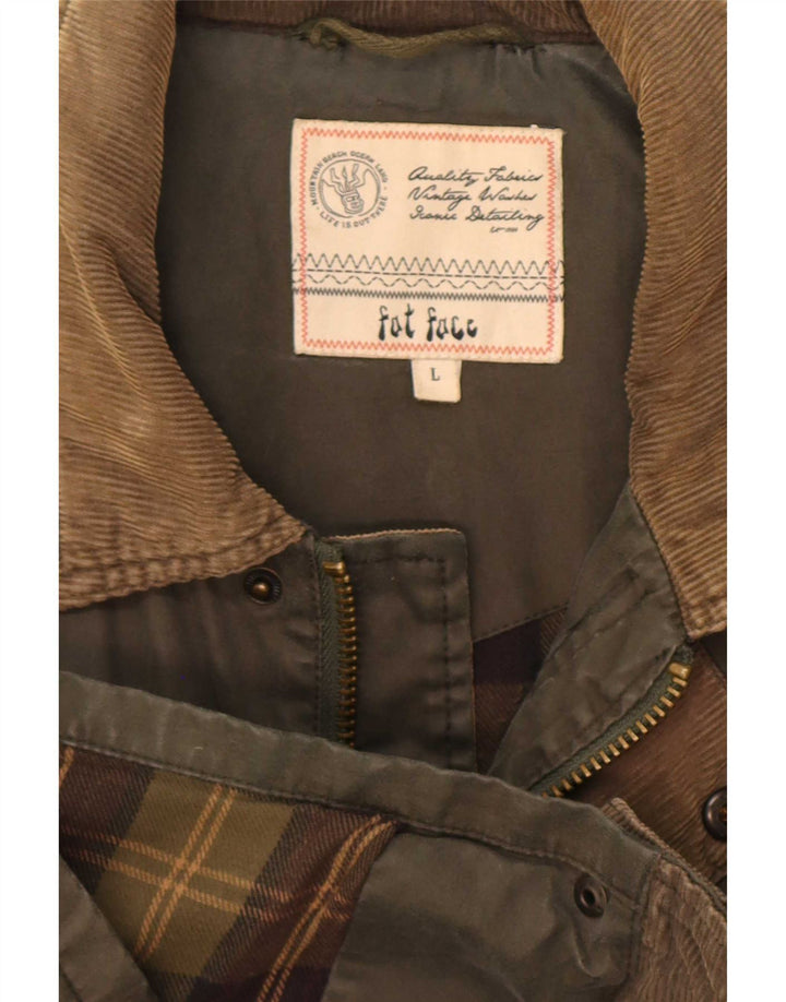 Fat Face Mens Utility Jacket UK 40 Large Khaki Bumbac