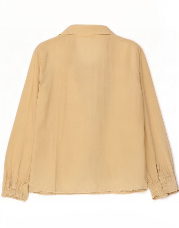 Bluză Cămașă Vintage Femei IT 40 Small Beige Paisley Silk
