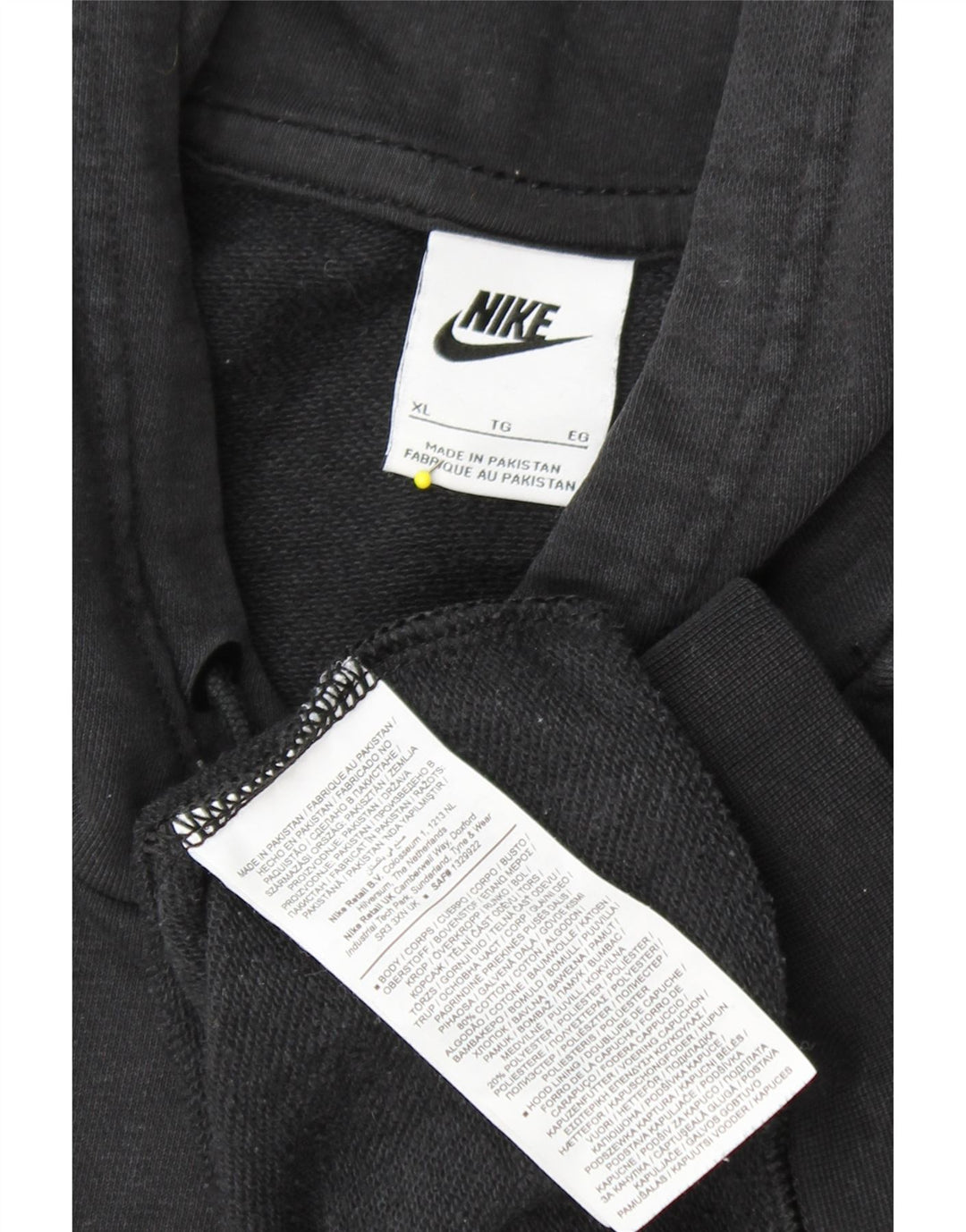 Pulover supradimensionat NIKE pentru femei, UK 18 XL, bumbac negru