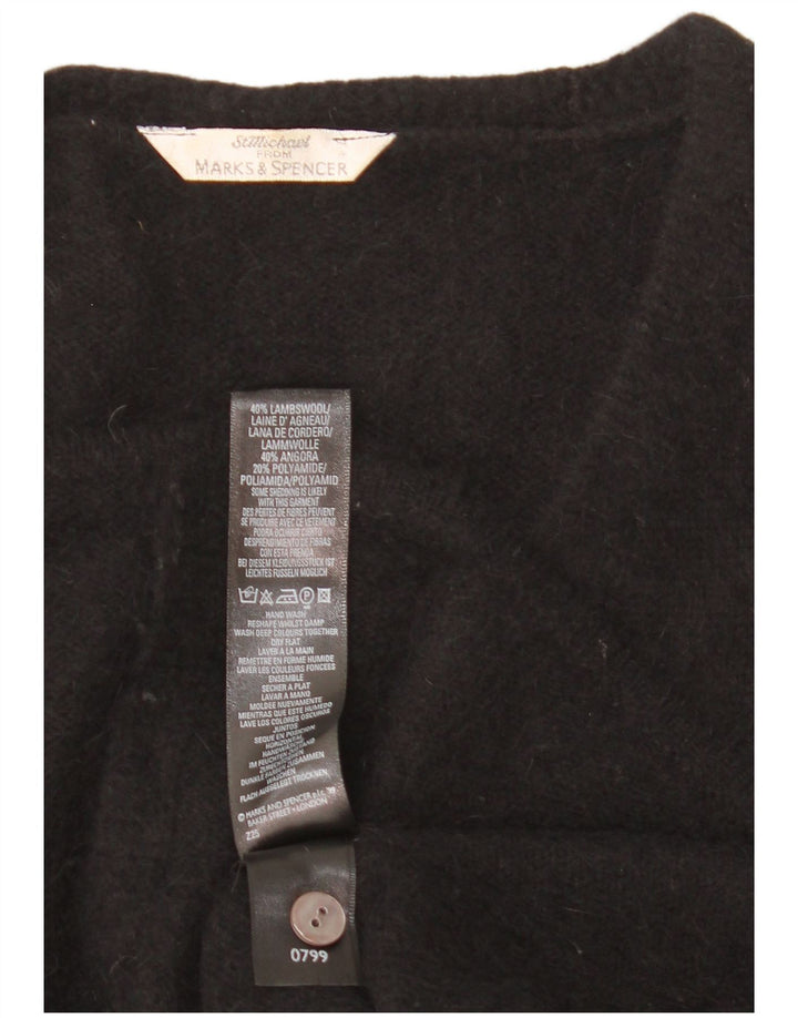 Pulover cardigan pentru femei Marks & Spencer Marea Britanie 16 Angora negru mare