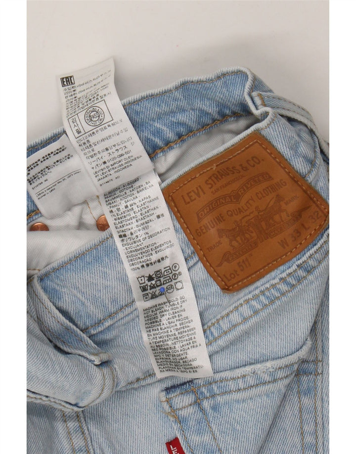 Blugi slim 511 distressed Levi's pentru femei W33 L32 bumbac patchwork albastru