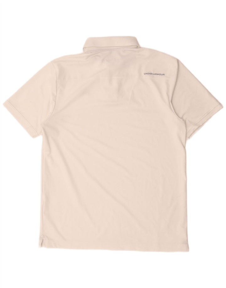 Tricou polo Under Armour Heat Gear pentru bărbați, alb mediu