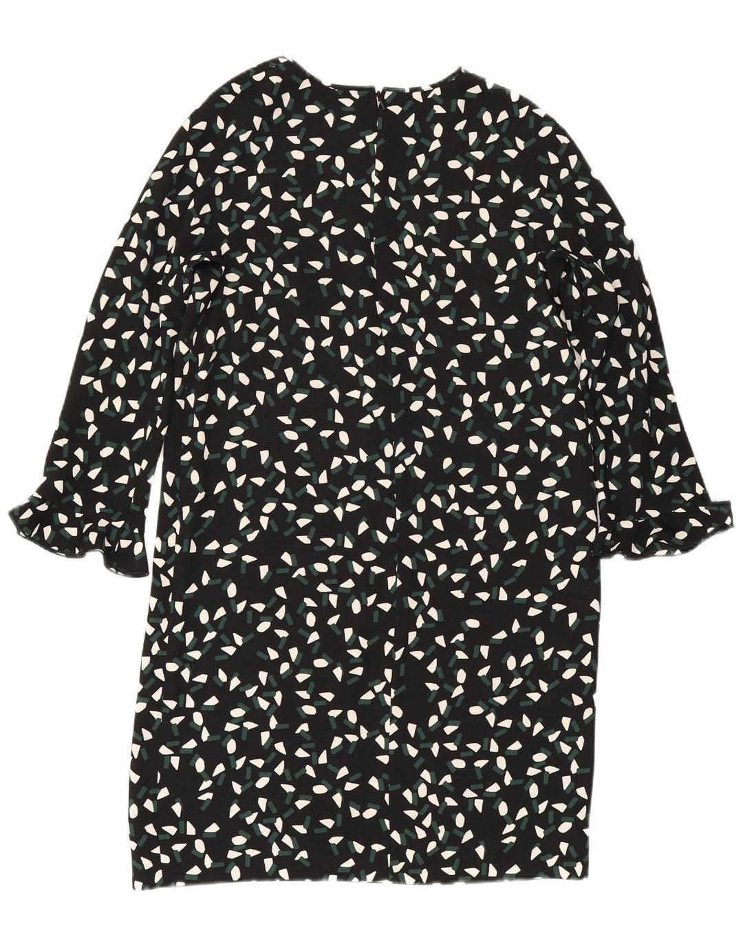 Max Mara Femei Rochie mâneci 3/4 Shift UK 8 Mic Negru Geometric Poliester