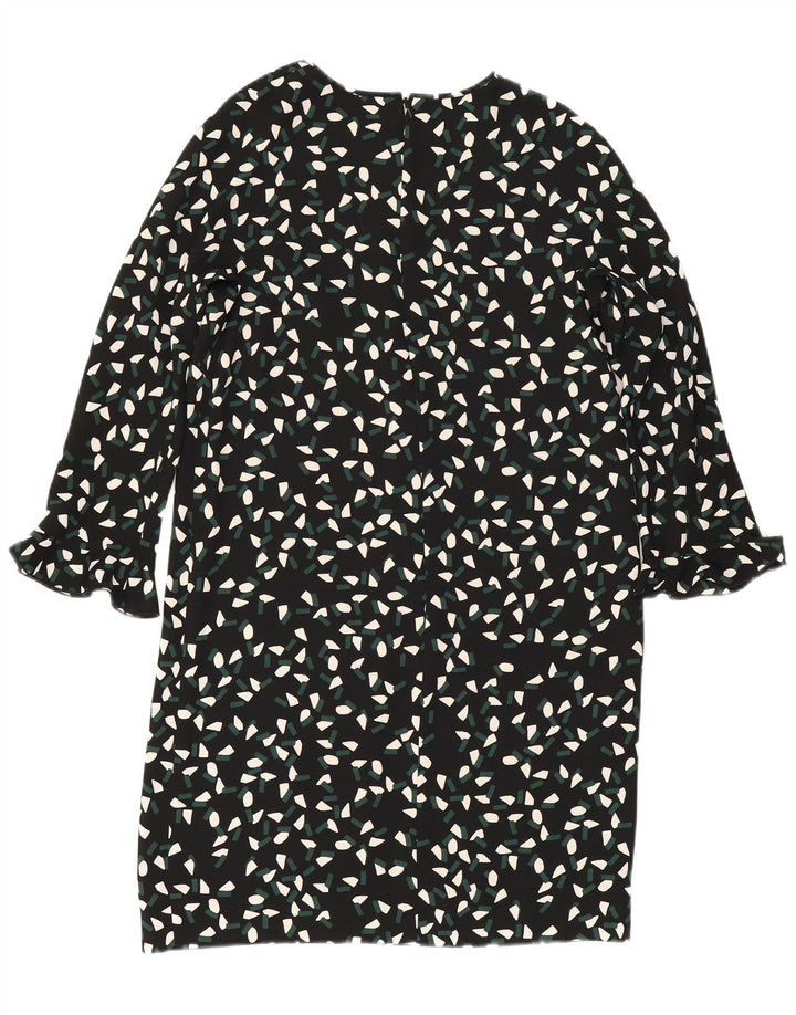 Max Mara Femei Rochie mâneci 3/4 Shift UK 8 Mic Negru Geometric Poliester