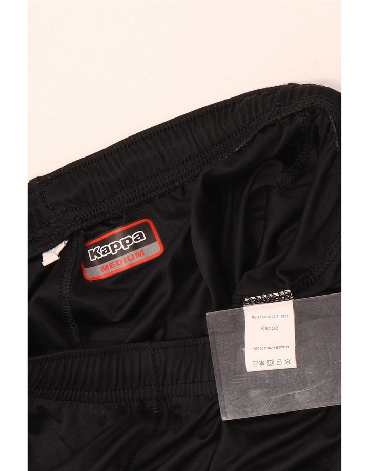 Pantaloni scurți sport grafic Kappa pentru bărbați, poliester mediu negru