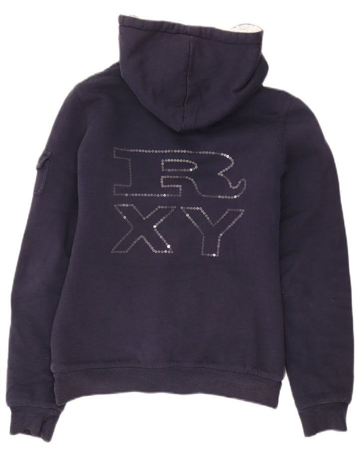 Pulover Roxy pentru damă, cu fermoar, cu capota, UK 6 XS, poliester bleumarin