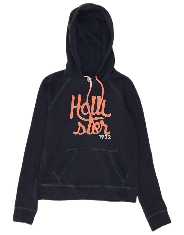 Pulover Hollister pentru damă, cu grafică, UK 10, bumbac, albastru bleumarin